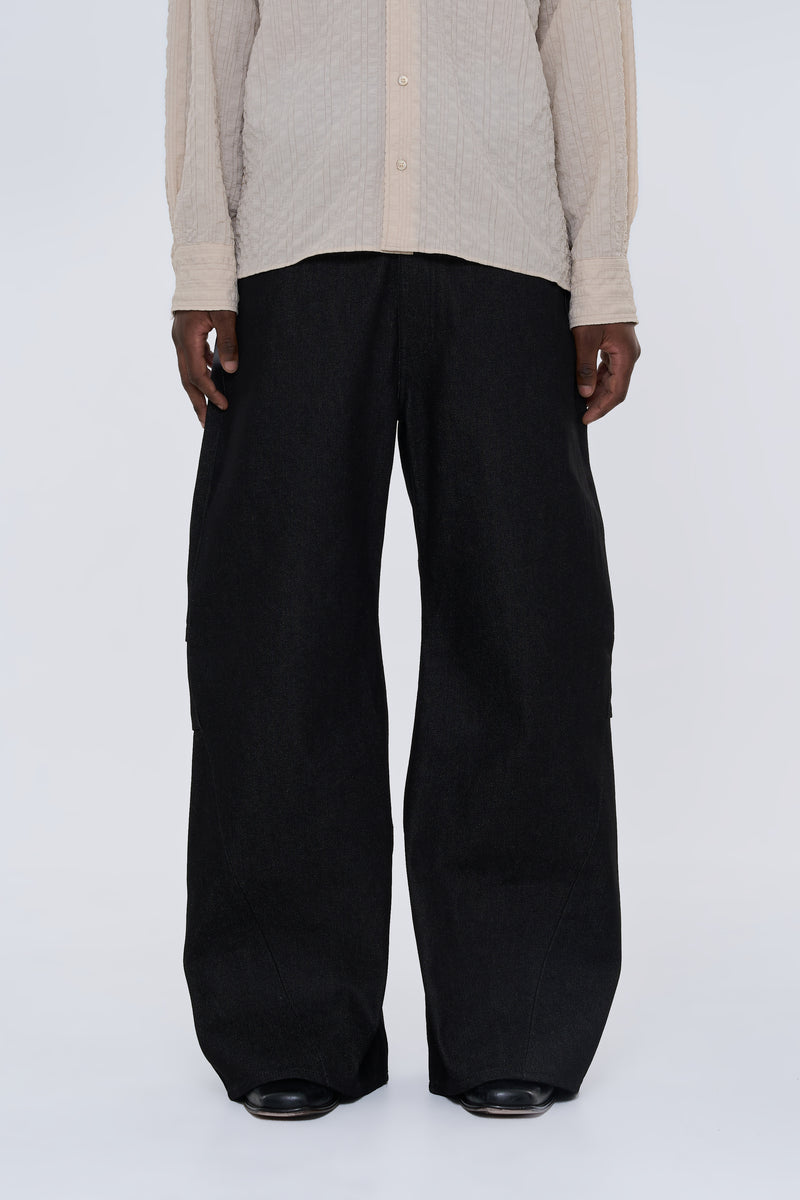 Knee Tuck Flare Denim