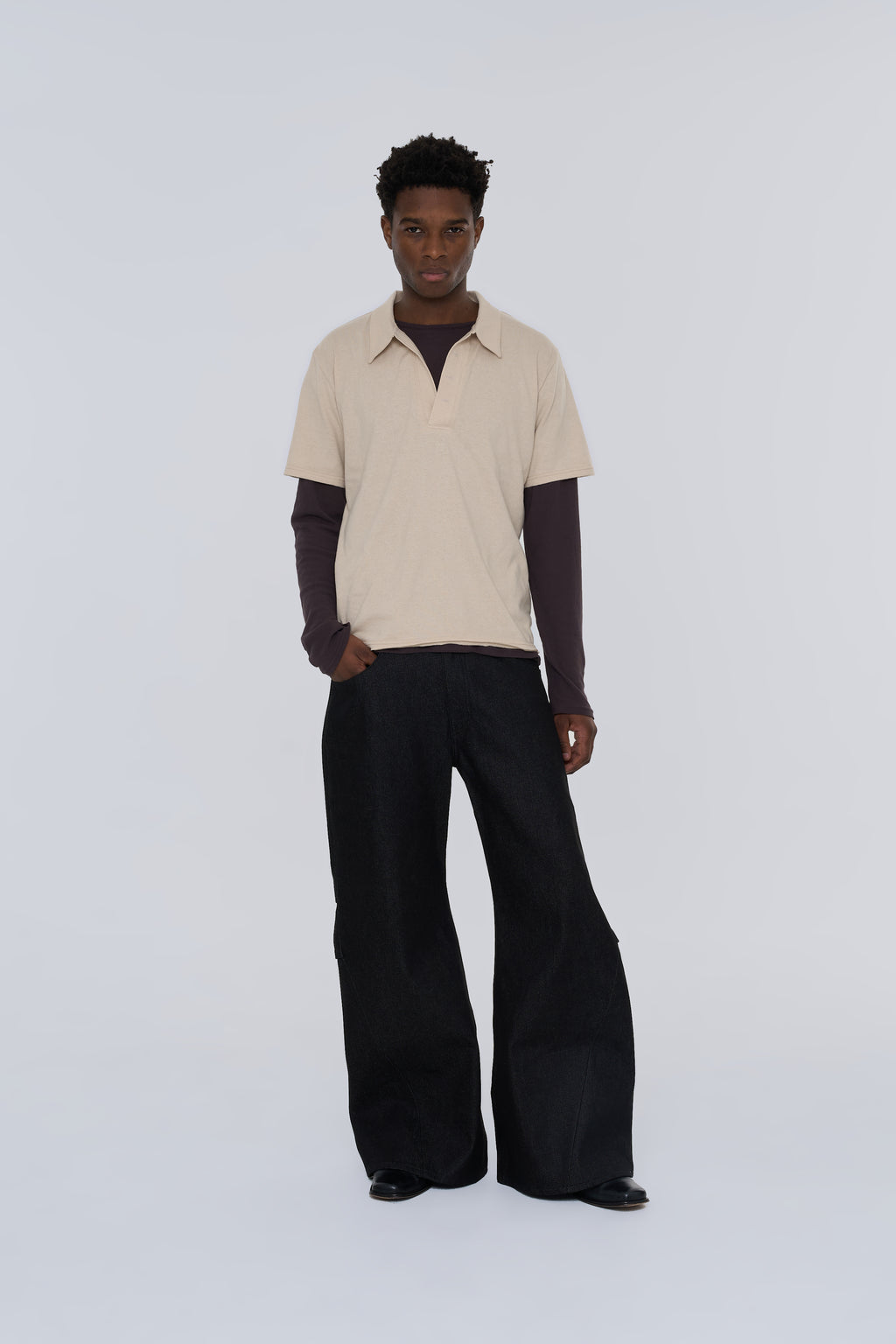 Knee Tuck Flare Denim